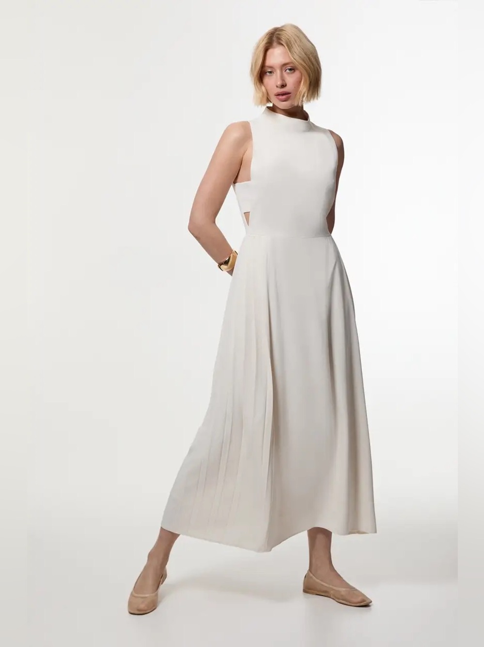 NEW Karen Millen Tall Soft Tailored Pleated Panel Midaxi Dress US Size 12 NWT